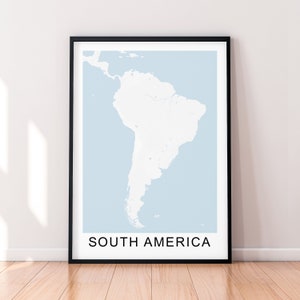 Zuid-Amerika Kaart Print Poster Minimalistisch Home Decor Zuid-Amerika Kaart Poster Wall Art Decor