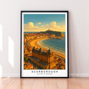 Scarborough United Kingdom Unframed Illustration Art Print With Bay View Scarborough Poster