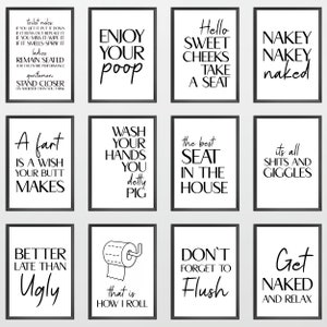 Bathroom Print Unframed Print Poster Home Décor Gift Typography Prints Gift Unframed Minimalist Funny Fun Prints Posters