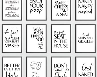 Bathroom Print Unframed Print Poster Home Décor Gift Typography Prints Gift Unframed Minimalist Funny Fun Prints Posters