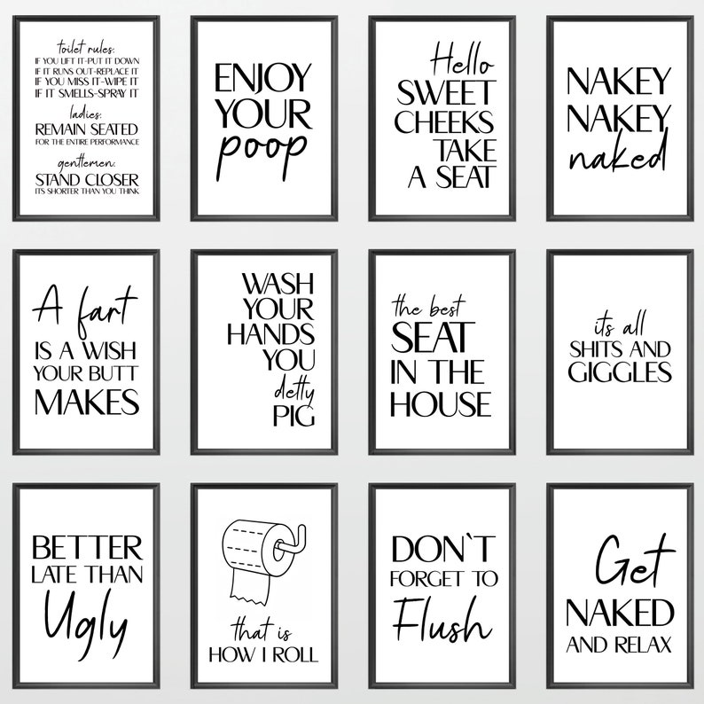 Bathroom Print Unframed Print Poster Home Décor Gift Typography Prints Gift Unframed Minimalist Funny Fun Prints Sizes A3,A4,A5,10x8,8x6,7x5 