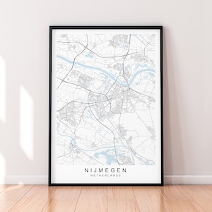 Nimègue ville carte pays-bas imprimer affiche minimaliste décor à la maison nimègue hollande carte affiche mur Art décor
