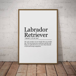 Labrador Retriever Stampa Definizione Poster Wall Art Regalo minimalista 1a stampa di cane