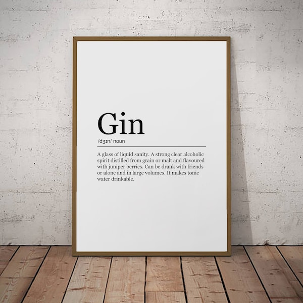 Gin Definition Etsy UK