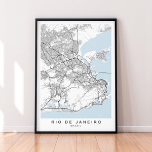 Rio De Janeiro City Map Brazil City Print Minimalist Home Rio De Janeiro Brasilia Map Poster Wall Decor