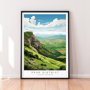 Peak District Illustration Print Peak District National Park England Travel Poster Gift Unframed Print