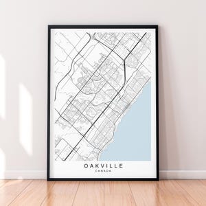 Impresión de mapa de Oakville Impresión de mapa de Oakville, Canadá Póster de arte de pared Regalo Impresión sin marco