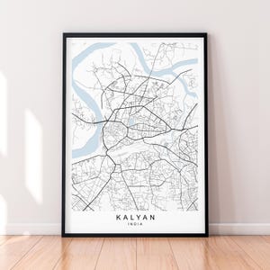 Kalyan India Map Illustration Print Poster Unframed Art
