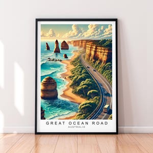 Great Ocean Road Reise-Druck Illustration ungerahmt Kunst Poster Great Ocean Road Australien Wand-Dekor-Geschenk