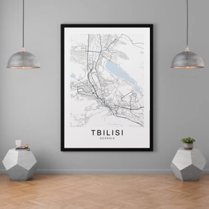 Mapa miasta Tbilisi Wydrukuj Minimalistyczną mapę domu Gruzja Tbilisi Plakat Dekoracja ścienna