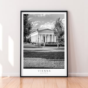 Vienna Theseustempel Print Poster Minimalist Home Vienna Austria Poster Wall Décor