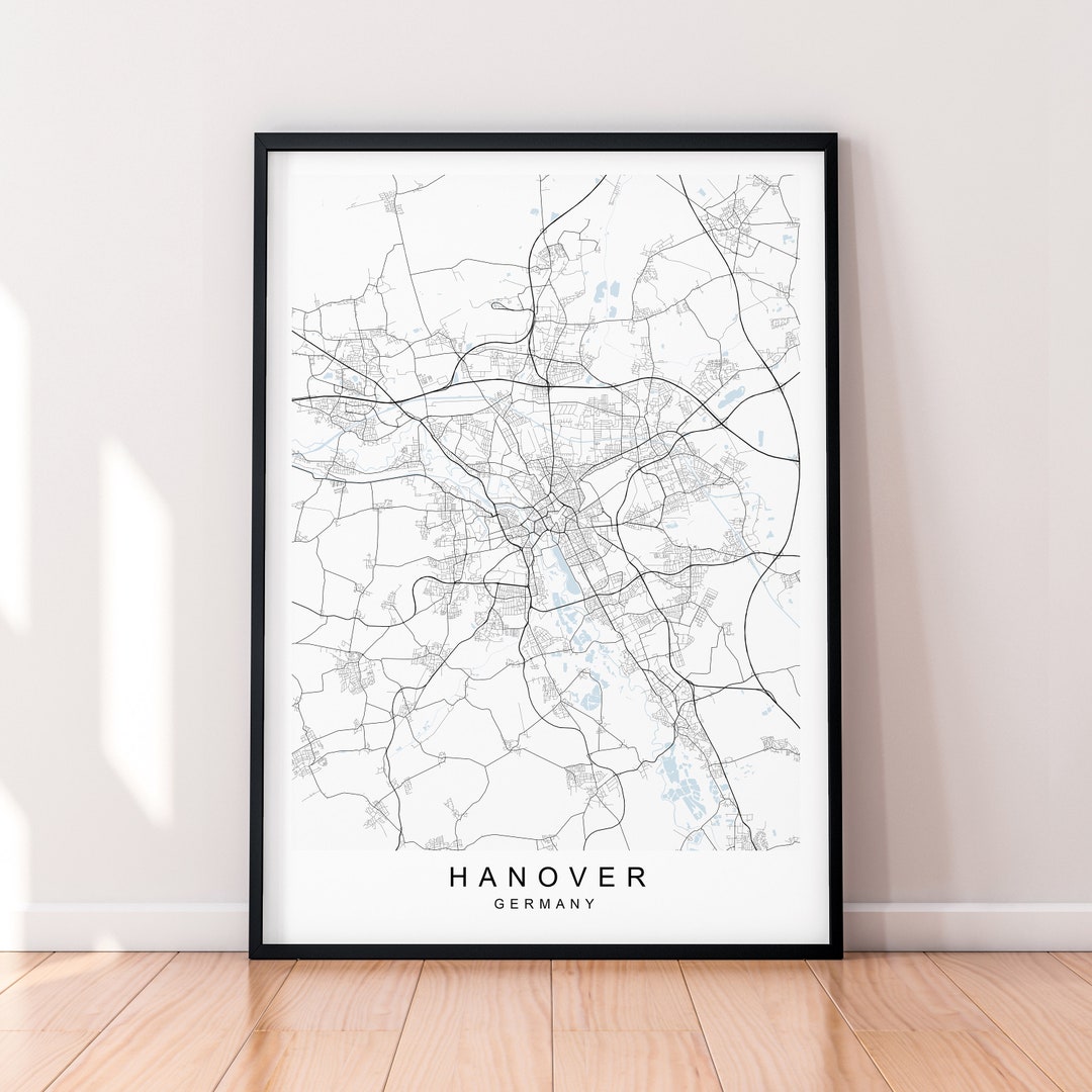 Hanover City Map Germany Print Poster Minimalist Home Decor Hanover ...