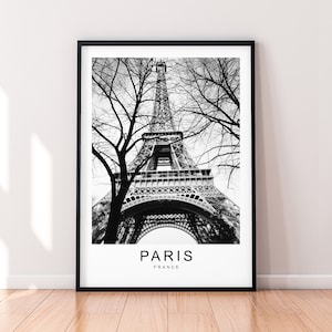 Eiffel Tower Paris France City Print Minimalist Home Travel Poster Wall Decor (V2)