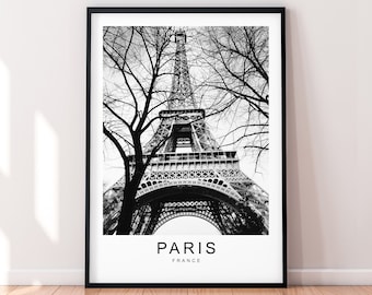 Eiffel Tower Paris France City Print Minimalist Home Travel Poster Wall Decor (V2)