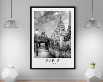 Paris Sacré Cœur Basilica City Print Minimalist Home Travel Poster Wall Decor