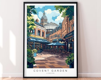 Covent Garden Travel Art Print Illustration Covent Garden London Poster Wall Art Gift Unframed Print