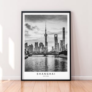 Shanghai Print Poster China City Print Minimalist Home Shanghai Poster Wall Décor