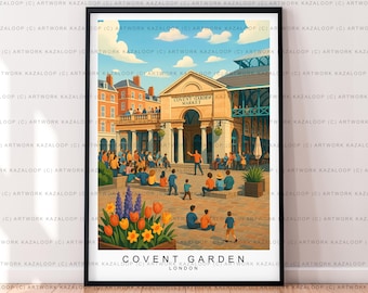 Covent Garden Art Print Illustration Covent Garden London Poster Wall Art Gift Unframed Print