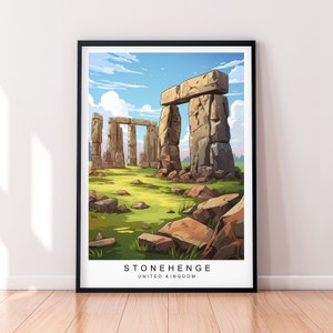 Stonehenge Print Stonehenge Illustration Art Poster Gift Unframed Print
