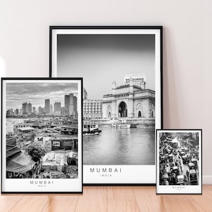 Mumbai City Print Picture Poster Print Minimalist Home Mumbai India Poster Wall Décor