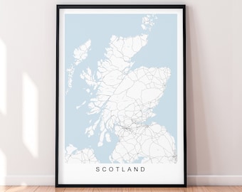 Ecosse carte impression affiche minimaliste décor à la maison Ecosse Royaume-Uni carte affiche mur Art déco