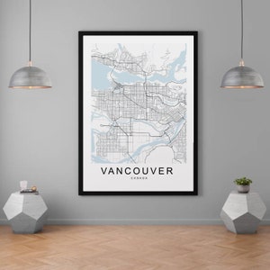 Vancouver Canada Map Print Minimalist Home Map Poster Wall Decor