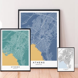 Athen Karte Griechenland Stadt Karte Druck Minimalist Athen Home Map Poster Wand-Dekor