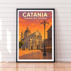 Catania Poster senza cornice Illustrazione Arte Italia Cattedrale di Catania Sicilia Stampa