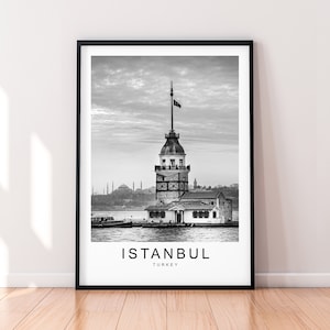 Impression de voyage Istanbul Turquie affiche de voyage maison minimaliste décoration murale