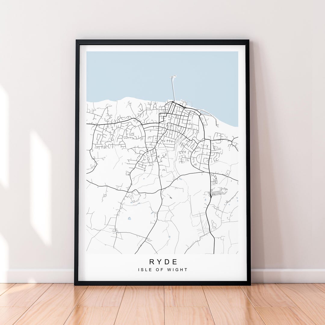 Ryde Map Print Poster Minimalist Home Decor Ryde Isle of Wight Map ...