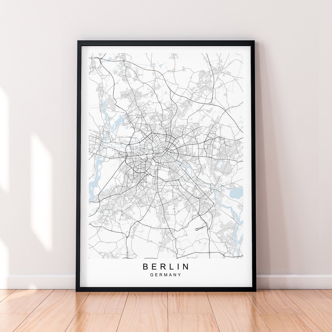 Berlin City Map Germany Print Poster Minimalist Home Decor Berlin ...