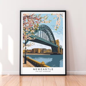 Newcastle upon Tyne Illustration Print Newcastle upon Tyne UK Poster Wall Art Gift Unframed Print