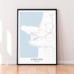 Croyde Devon Karte Print Poster Minimalistisches Wohndekor Croyde Devon Karte Poster Wandkunst Dekor