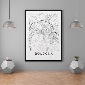 Bologneser Italien Stadt Karte Druck Minimalist Home Map Poster Wanddekor