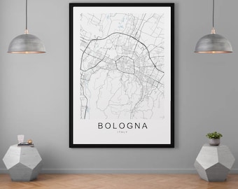 Bologna Italy City Map Print Minimalist Home Map Poster Wall Décor
