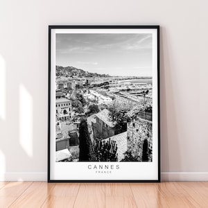 Cannes Print Poster France Minimalist Home Decor Cannes France Town  City Print Poster Wall Art Decor