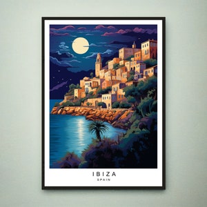 Ibiza Island Illustration Print Ibiza Spain Poster Gift Unframed Print