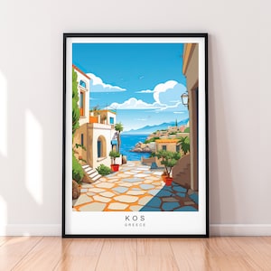 Kos Griechenland Illustration Druck Kos Island Reise Poster Geschenk Ungerahmt Druck