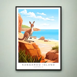 Stampa dell'illustrazione di Kangaroo Island Stampa senza cornice del poster di Kangaroo Island