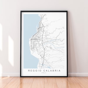 Reggio Calabria Town Map Italy Print Poster Minimalist Home Reggio Calabria Italia City Map Poster Wall Art Decor