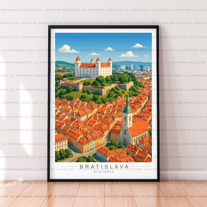 Bratislava Unframed Illustration Print Poster Art Slovakia Travel Wall Decor Bratislava European Artwork Bratislava Poster