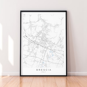 Brescia Town Map Italy Print Poster Minimalist Home Decor Brescia Italia City Map Poster Wall Art Decor