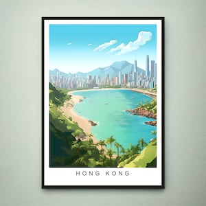 Hong Kong Illustration Print Hong Kong Poster Gift Unframed Print