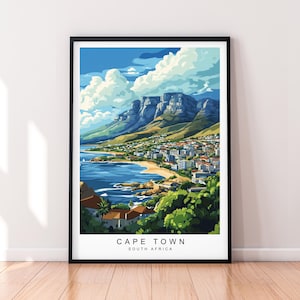 Cape Town Print Illustration Cape Town South Africa Poster Wall Art Gift Unframed Print