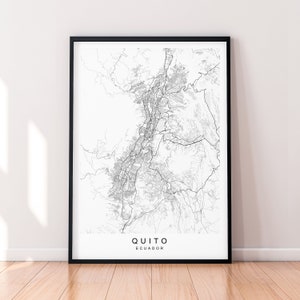 Quito City Map Print Poster Minimalist Home Quito Ecuador Map Poster Wall Art Decor