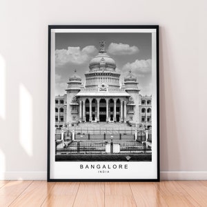 Bangalore City India Print Poster Minimalist Home Bengaluru India Map Poster Wall Art Decor