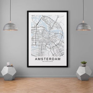 Amsterdam Karte Druck Minimalist Home Map Poster Wand-Dekor