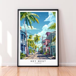 Key West Florida Stampa artistica Illustrazione Key West Island Poster Arte murale Regalo Stampa senza cornice