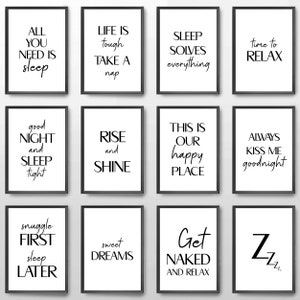 Bedroom Prints Posters Home Décor Gift Typography Prints Gift Unframed Minimalist Funny Fun Prints