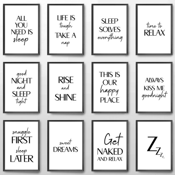 Bedroom Prints Posters Home Décor Gift Typography Prints Gift Unframed Minimalist Funny Fun Prints